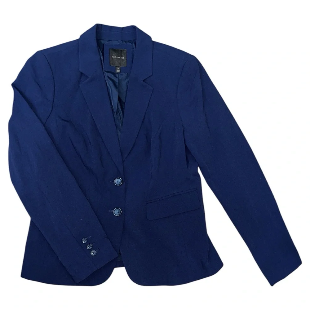 The Limited Women Blue Navy Tailored Fit Blazer with Notched Lapels Size 10 - Picture 4 of 11